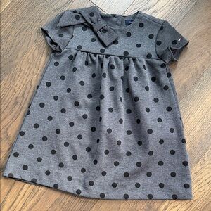 Tommy Hilfiger Gray Dress with Black Polka Dots 2T
